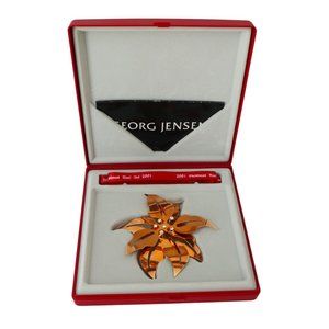 Georg Jensen 2001 Christmas Ornament "Poinsettia" 24KT Gold Plated W/Box